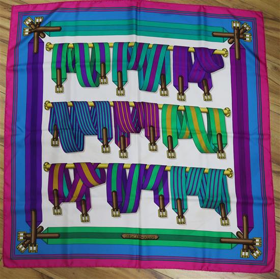 A Hermes scarf, boxed